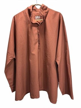 LABO ART Rust/Terracotta Henley Shirt Made in Italy
